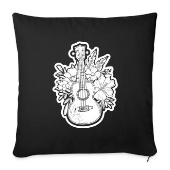 Ukulele Comic Look - Sofa pillowcase 17,3'' x 17,3'' (45 x 45 cm) - black - Front