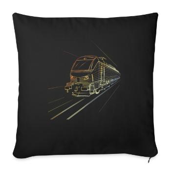 Train Sketch 90s Look - Sofa pillowcase 17,3'' x 17,3'' (45 x 45 cm) - black - Front