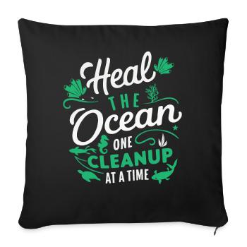 Ocean Save Purification Step - Sofa pillowcase 17,3'' x 17,3'' (45 x 45 cm) - black - Front