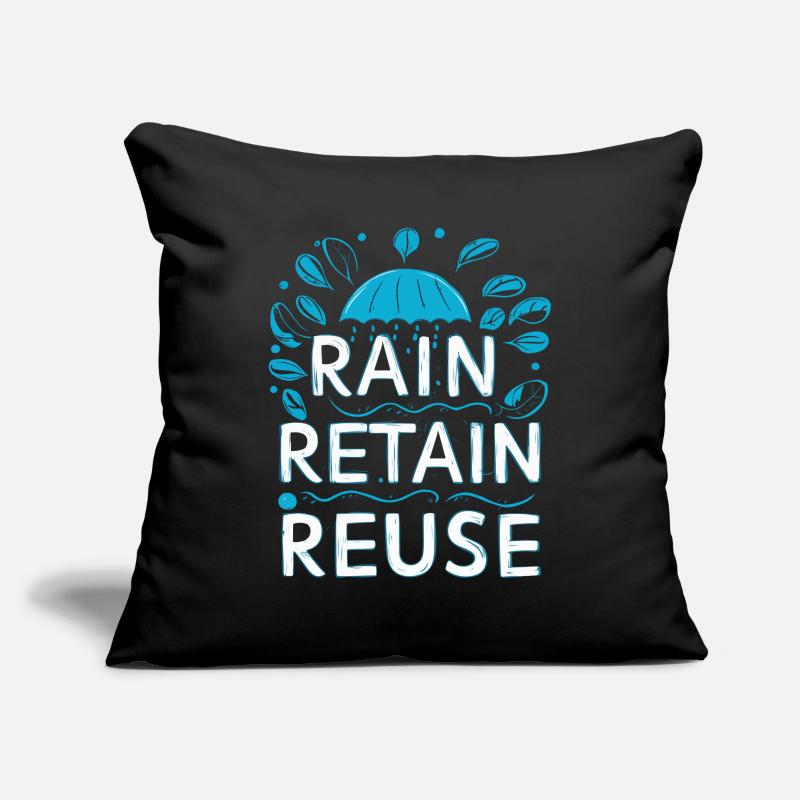 Rain Keep Réutilisation Housse de coussin décorative 45 x 45 cm