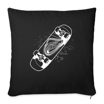 Skateboard Drawing - Sofa pillowcase 17,3'' x 17,3'' (45 x 45 cm) - black - Front