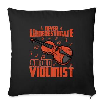Ne sous-estimez jamais un vieux violoniste - Housse de coussin décorative 45 x 45 cm - noir - Devant
