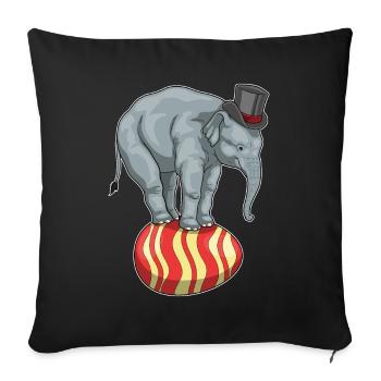 Elephant Easter Circus - Sofa pillowcase 17,3'' x 17,3'' (45 x 45 cm) - black - Front