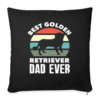 Best Golden Retriever Dad - Sofa pillowcase 17,3'' x 17,3'' (45 x 45 cm) - black - Front