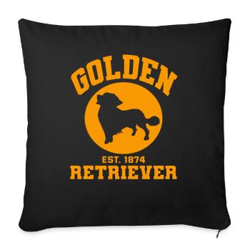 Golden Retriever Owner Gift - Sofa pillowcase 17,3'' x 17,3'' (45 x 45 cm) - black - Front