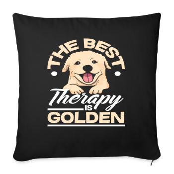 Best Therapy Golden Retriever - Sofa pillowcase 17,3'' x 17,3'' (45 x 45 cm) - black - Front
