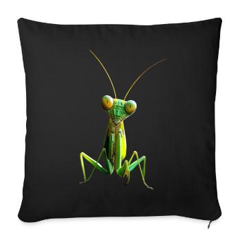 Gottesanbeterin Praying Mantis Liebe Fangschrecken - Sofakissenbezug 45 x 45 cm - Schwarz - Vorne