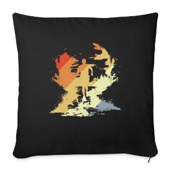 Vintage Marathon Runner Sketch - Sofa pillowcase 17,3'' x 17,3'' (45 x 45 cm) - black - Front