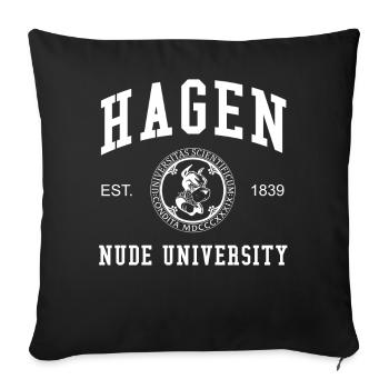 Hagen Nude University Universität Hochschule Uni - Sofa pillowcase 17,3'' x 17,3'' (45 x 45 cm) - black - Front