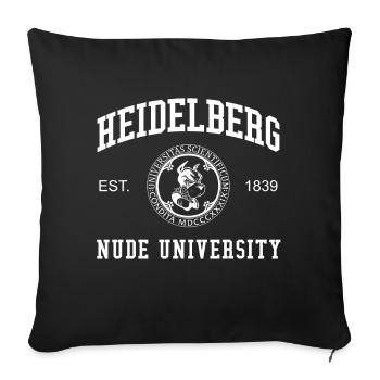 Heidelberg Nude University Hochschule Universität - Sofakissenbezug 45 x 45 cm - Schwarz - Vorne