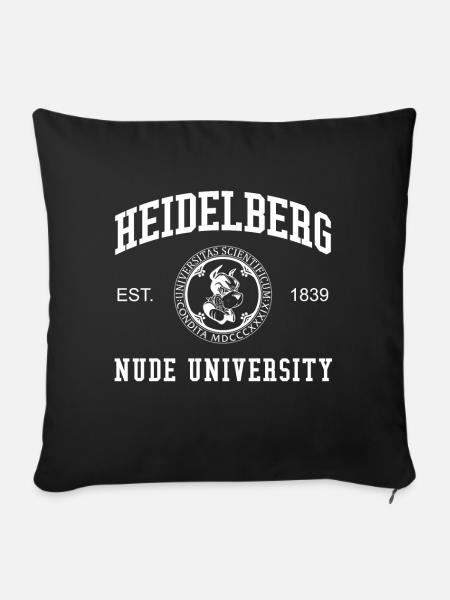 Heidelberg Nude University Hochschule Universität - Sofakissenbezug 45 x 45 cm - Schwarz