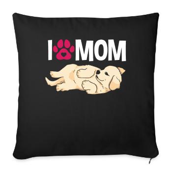 I Love Mama Golden Retriever - Sofa pillowcase 17,3'' x 17,3'' (45 x 45 cm) - black - Front