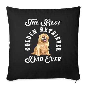 Golden Retriever Dad Gift - Sofa pillowcase 17,3'' x 17,3'' (45 x 45 cm) - black - Front