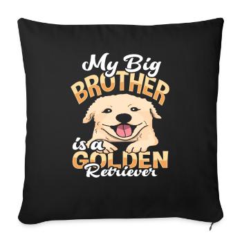 Golden Retriever Kinder Spruch - Sofakissenbezug 45 x 45 cm - Schwarz - Vorne