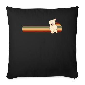 Golden Retriever rétro - Housse de coussin décorative 45 x 45 cm - noir - Devant