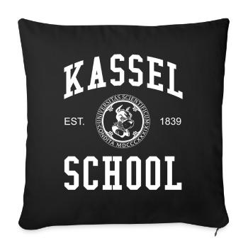 École de Kassel Université Université École universitaire - Housse de coussin décorative 45 x 45 cm - noir - Devant
