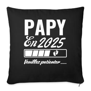 Grandpa In 2025 Please Wait - Sofa pillowcase 17,3'' x 17,3'' (45 x 45 cm) - black - Front