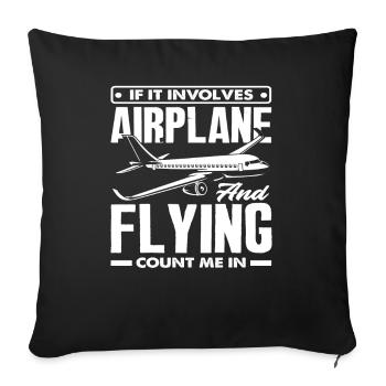 Pilot Flugzeuge Fliegen Piloten - Sofakissenbezug 45 x 45 cm - Schwarz - Vorne