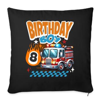 8e anniversaire des pompiers - Housse de coussin décorative 45 x 45 cm - noir - Devant