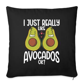 I Just Really Like Avocados Ok Avocado - Sofa pillowcase 17,3'' x 17,3'' (45 x 45 cm) - black - Front