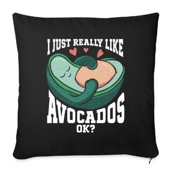 I Just Really Like Avocados Ok Avocado - Sofa pillowcase 17,3'' x 17,3'' (45 x 45 cm) - black - Front