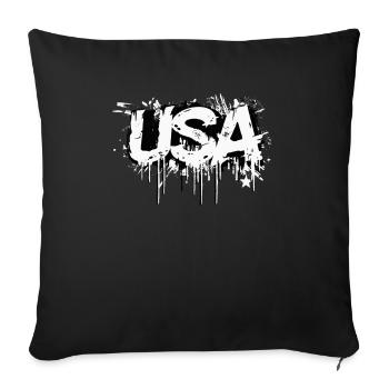 États-Unis Graffiti Jour de l’indépendance américaine - Housse de coussin décorative 45 x 45 cm - noir - Devant