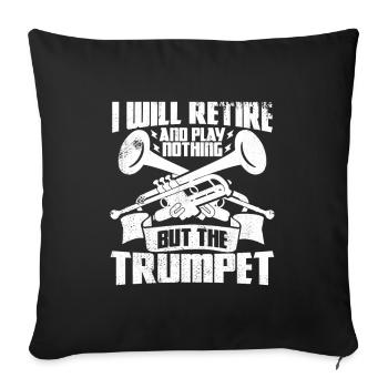 Trompettes Papy - Housse de coussin décorative 45 x 45 cm - noir - Devant