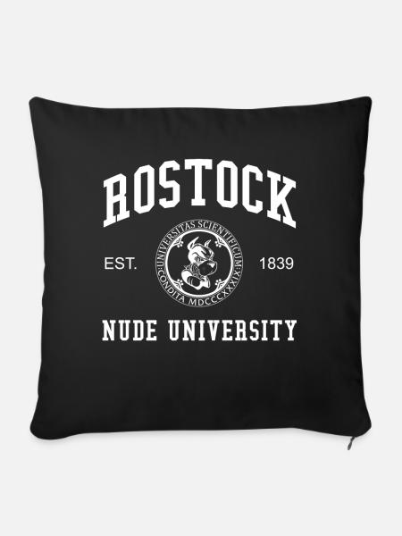 Rostock Nude University Hochschule Universität Uni - Sofakissenbezug 45 x 45 cm - Schwarz