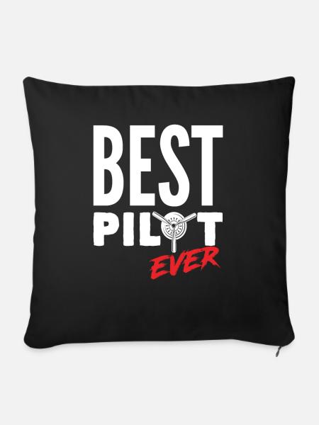 Bester Pilot - Sofakissenbezug 45 x 45 cm - Schwarz