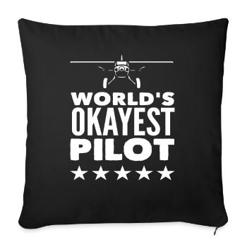 Le meilleur pilote du monde - Housse de coussin décorative 45 x 45 cm - noir - Devant