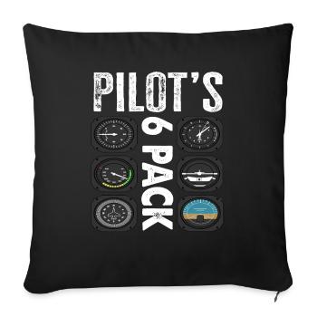 Pilots 6 Pack Funny Pilot - Sofa pillowcase 17,3'' x 17,3'' (45 x 45 cm) - black - Front