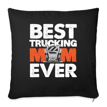 Chauffeur de camion Maman Maman - Housse de coussin décorative 45 x 45 cm - noir - Devant