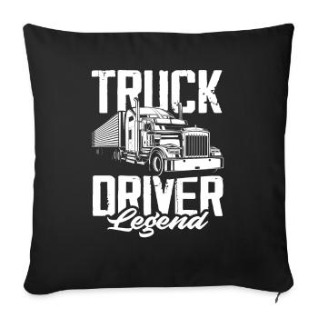 Légende du chauffeur de camion - Housse de coussin décorative 45 x 45 cm - noir - Devant