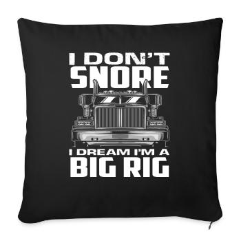 Ronflement d’un camionneur - Housse de coussin décorative 45 x 45 cm - noir - Devant