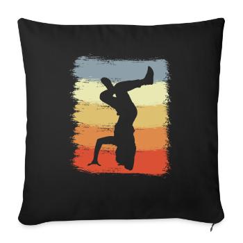 Vintage Breakdancer Drawing - Sofa pillowcase 17,3'' x 17,3'' (45 x 45 cm) - black - Front