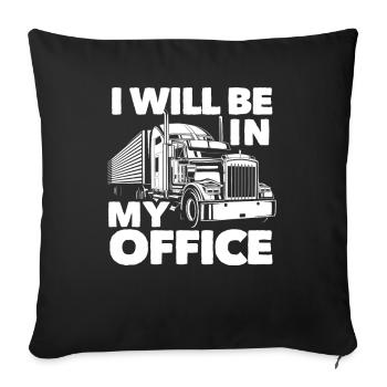 Truck Driver Office Saying - Sofa pillowcase 17,3'' x 17,3'' (45 x 45 cm) - black - Front