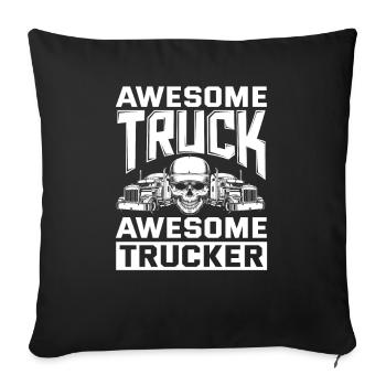 Idée cadeau de camion de chauffeur de camion - Housse de coussin décorative 45 x 45 cm - noir - Devant