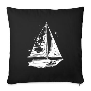 Sailboat Sketch - Sofa pillowcase 17,3'' x 17,3'' (45 x 45 cm) - black - Front
