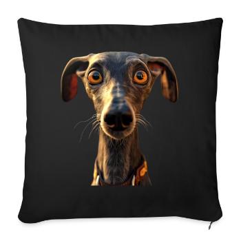 Greyhound Dog Lover Hunting Dog Love Greyhound - Sofa pillowcase 17,3'' x 17,3'' (45 x 45 cm) - black - Front