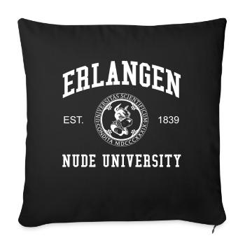 Erlangen Nude University Universität Hochschule - Sofakissenbezug 45 x 45 cm - Schwarz - Vorne