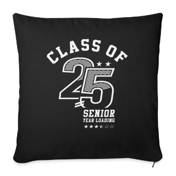 Class of 2025 Senior Year Loading - Senior 2025 - Sofa pillowcase 17,3'' x 17,3'' (45 x 45 cm) - black - Front