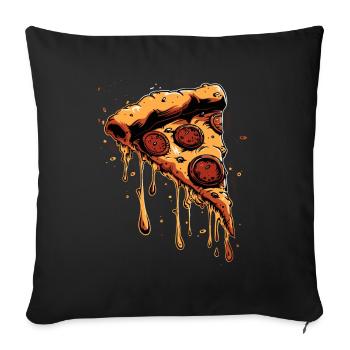 Pizza Slice Graphic - Sofa pillowcase 17,3'' x 17,3'' (45 x 45 cm) - black - Front