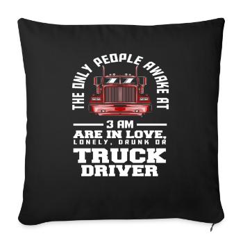 Chauffeur de camion disant Design Gift - Housse de coussin décorative 45 x 45 cm - noir - Devant