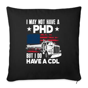 Drapeau américain disant chauffeur de camion - Housse de coussin décorative 45 x 45 cm - noir - Devant