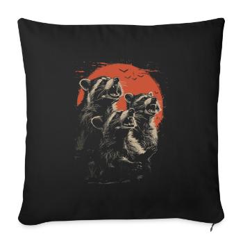 3 Raccoons Moon Funny Raccoons Graphic Design - Sofa pillowcase 17,3'' x 17,3'' (45 x 45 cm) - black - Front
