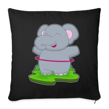 Elephant Fitness Hoop Workout Gymnastics - Sofa pillowcase 17,3'' x 17,3'' (45 x 45 cm) - black - Front