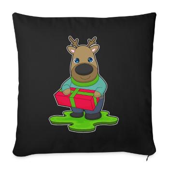 Reindeer Christmas Package - Sofa pillowcase 17,3'' x 17,3'' (45 x 45 cm) - black - Front