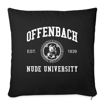 Offenbach Nude University Hochschule Universität - Sofakissenbezug 45 x 45 cm - Schwarz - Vorne