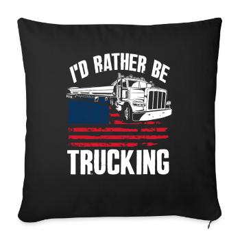 Truck Driver Truck Driving United States Flag - Sofa pillowcase 17,3'' x 17,3'' (45 x 45 cm) - black - Front