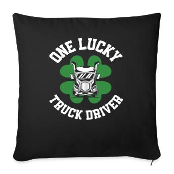 St. Patrick's Day Truck Driver Shamrock - Sofa pillowcase 17,3'' x 17,3'' (45 x 45 cm) - black - Front